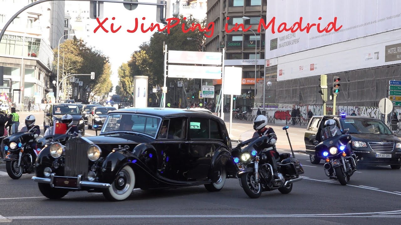 Escoltas a Xi Jinping en Madrid. Visita de Estado a España 2018