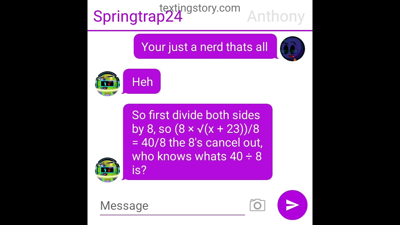 Algebra math equations - text story