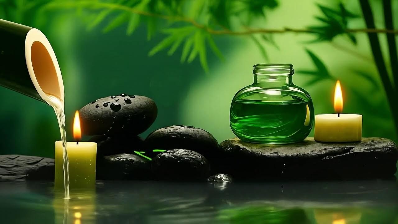 Relaxation Piano and Bamboo Water Sounds 🌿 Deep Sleep, Meditation & Healing Music, Calm Piano Music