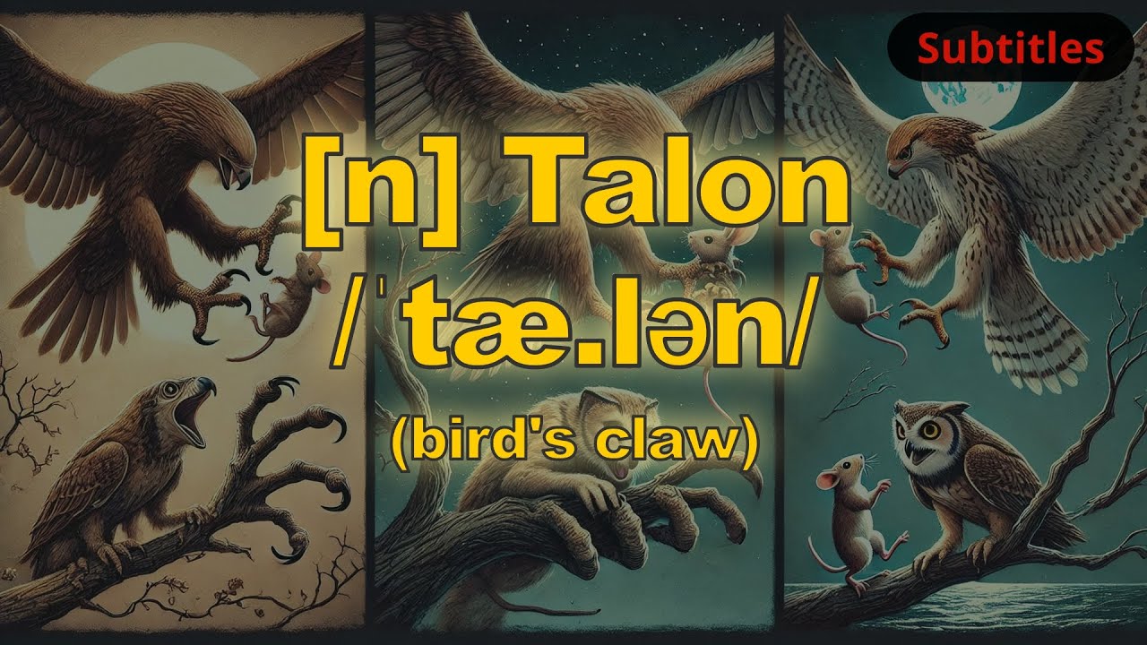 [n] Talon meaning (bird's claw) with 5 examples