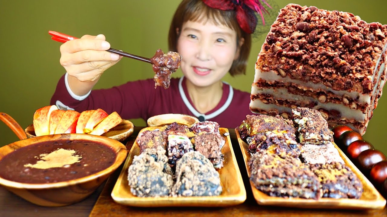 (노)동지특집 떡시리즈 팥떡&팥죽(부먹&찍먹) 먹방 年糕吃播モッパンASMR KOREA VEGETARIAN TRADITIONAL TTEOK MUKBANG