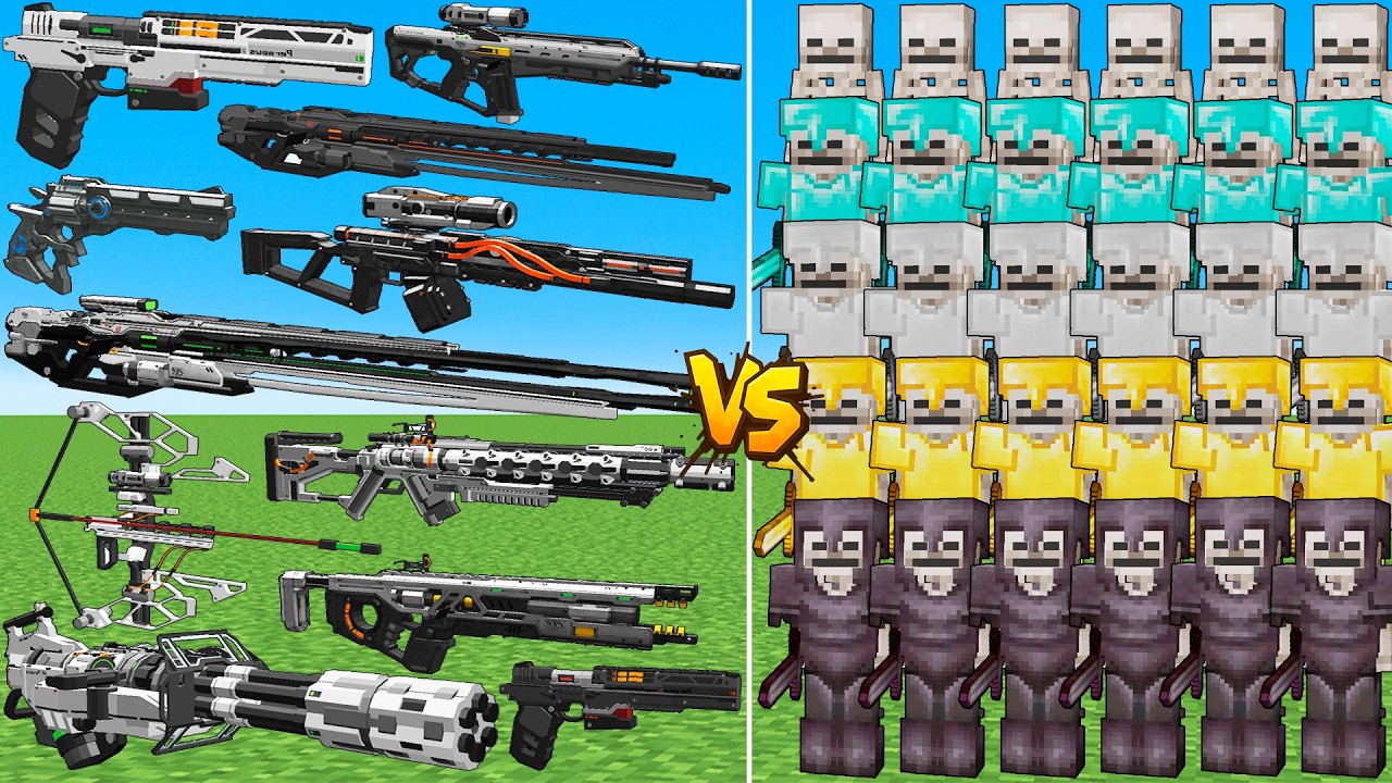 What TaCZ Perseus Gun Can Defeat The Most Every Skeleton Mobs in Minecraft?