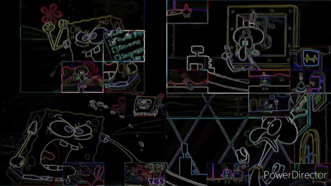 SpongeBob vs. Squidward Sparta Antimatter Remix Quadparison