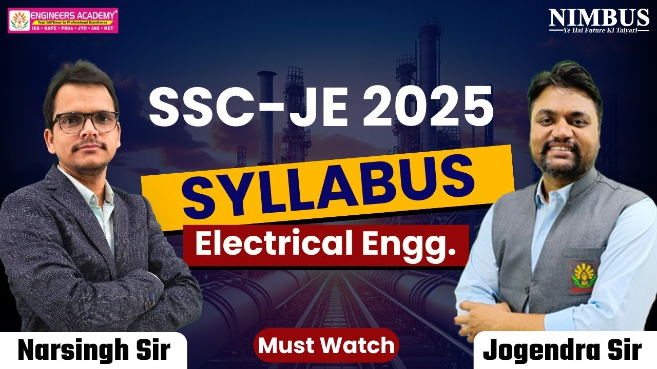 SSC JE 2025 Complete Electrical Engineering Syllabus Subject-Wise Analysis|Complete Preparation Plan