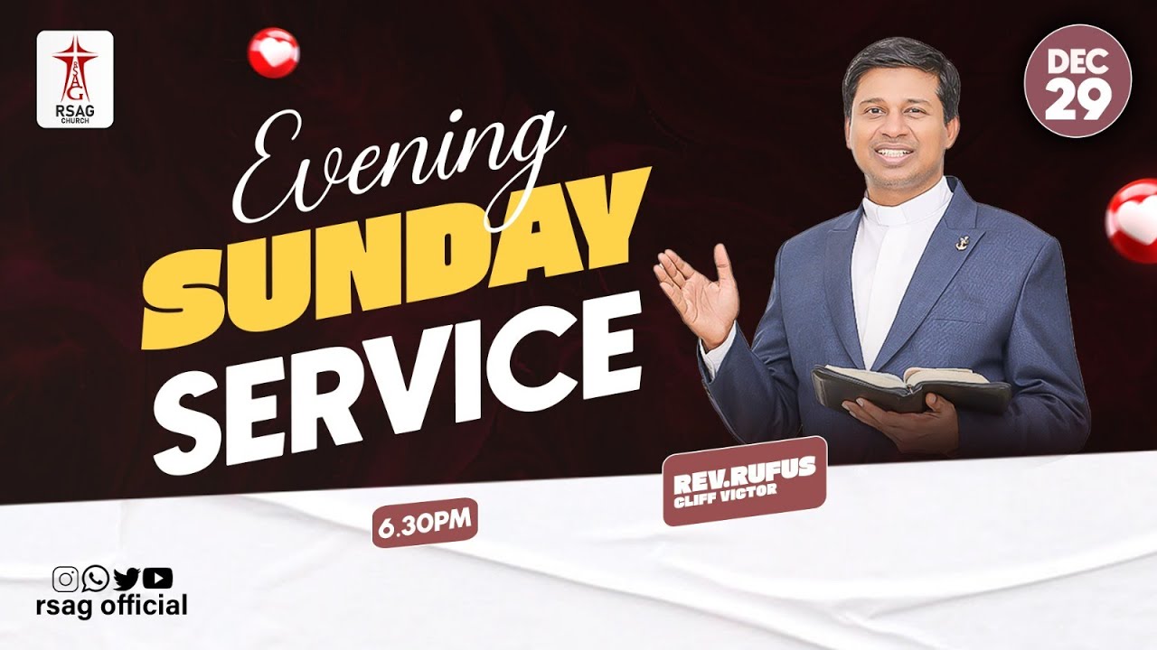 🔴LIVE | SUNDAY EVENING SERVICE | 6:30PM | Rev.C.#rufuscliffvictor | #rsagchurch | #rsaglive