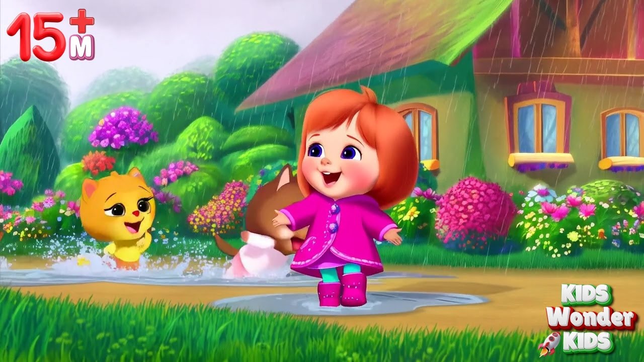 Lily and Friends' Happy Rain Dance! A Cheerful Rhyme | Nursery Rhymes & Kids Songs