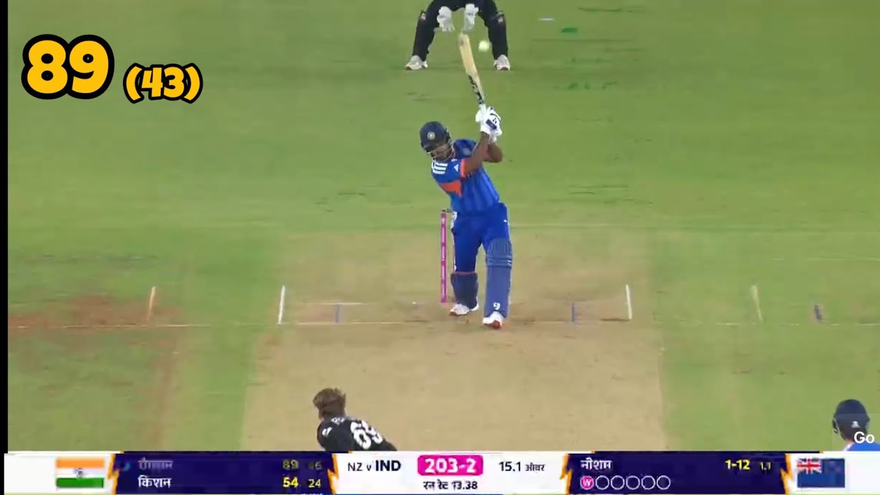 Sanju samson batting today hit 89 Run in final match | Sanju samson today match | Ind vs new Zealand