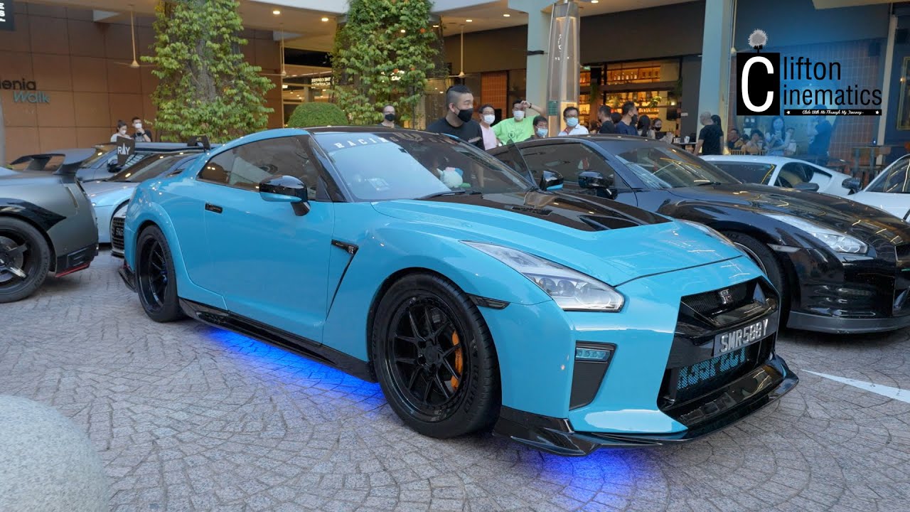 GTR Owners Club Singapore Arrival to Ole Bar and Kitchen Along With A Selection of Supercars