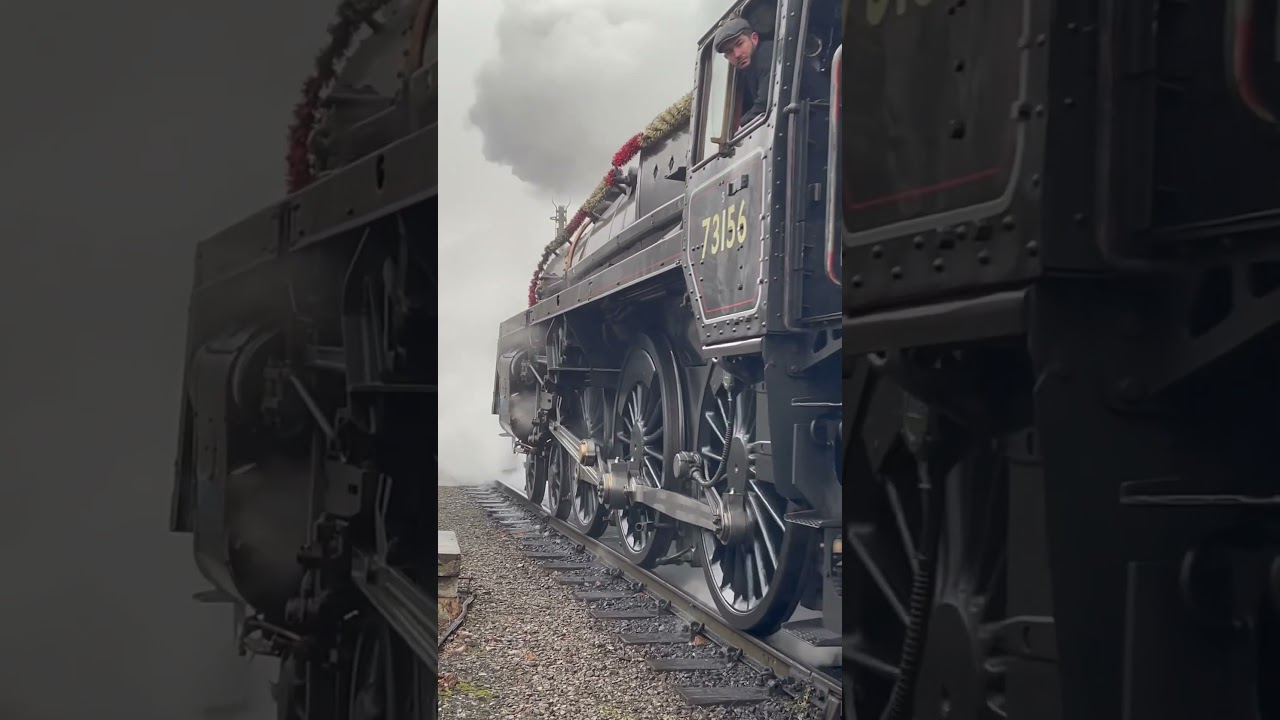 Steam locomotive 73156 gently moving at Loughborough. #trains #steamtrain #railway #heritagerailway