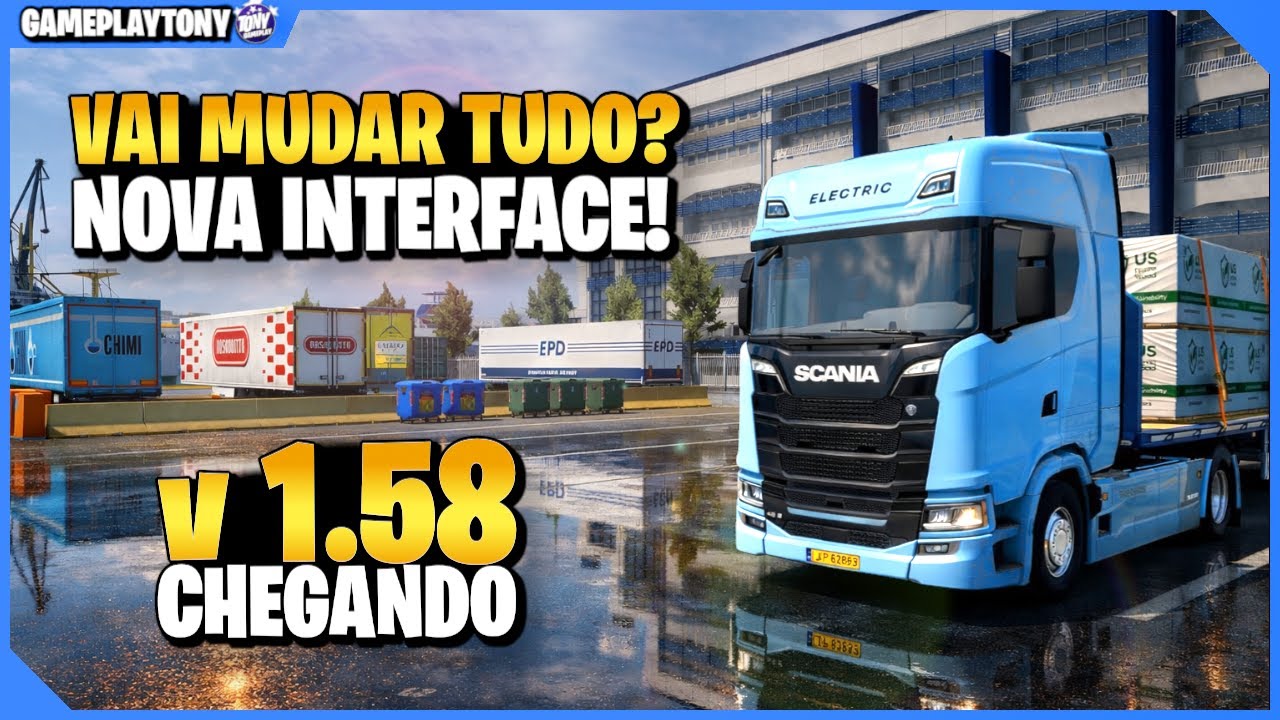 Atualização 1.58 do ETS2 Prepara o Jogo para o Futuro nova interface UI UX muda experiencia do jogo
