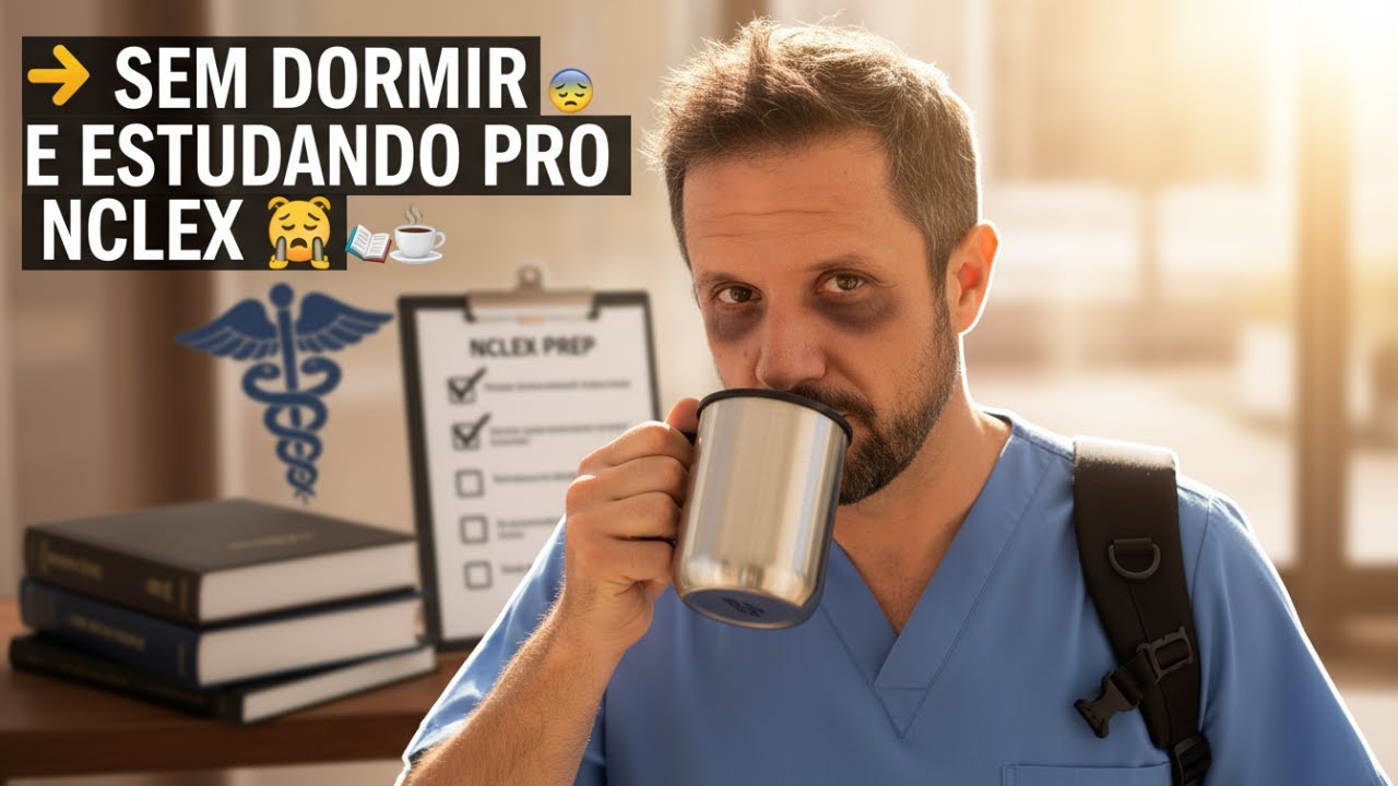 Como é se preparar pro NCLEX depois de um plantão sem dormir 😵‍💫☕