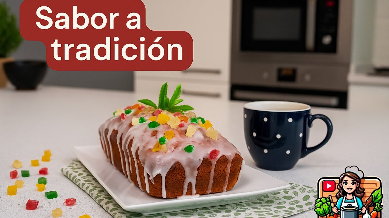 Bizcocho de Plum Cake de Fruta Escarchada y Nueces 🍑🍊