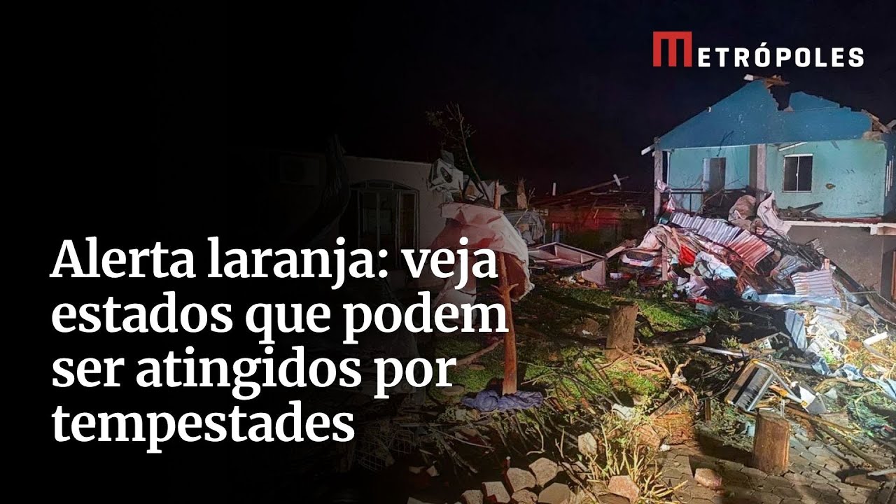Inmet tem alerta laranja para tempestade em sete estados ap&oacute;s tornado