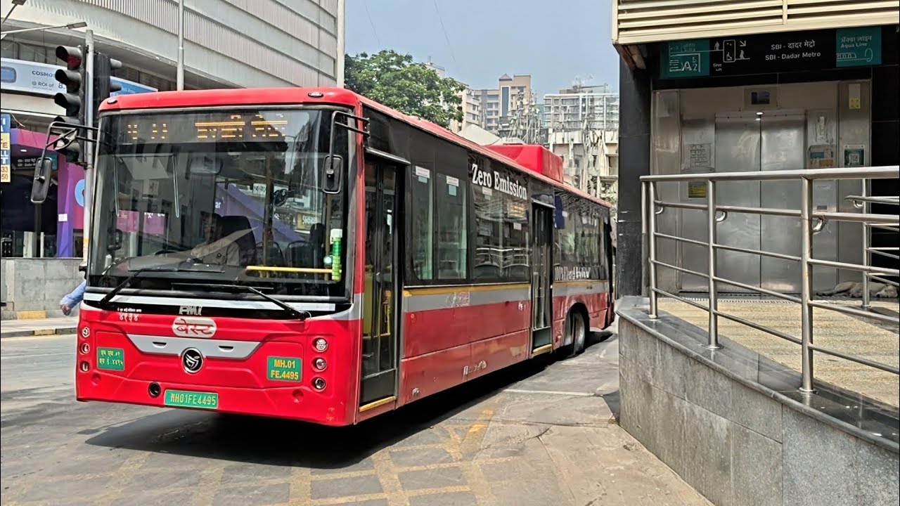 Cool & Comfortable BEST AC Electric Bus Journey From Bandra To Dadar, Mumbai In Afternoon Heat !!!!!