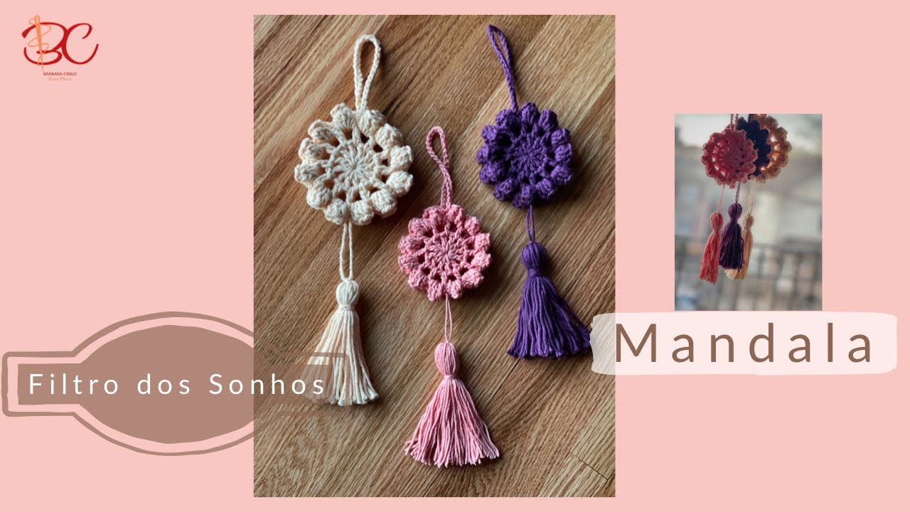 FILTRO DOS SONHOS MANDALA EM CROCHÊ