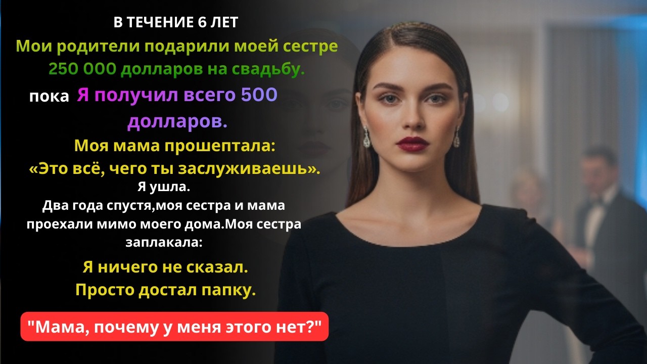 Мне дали 500₽ а сестре 15 млн на свадьбу.Ты заслуживаешь только этого сказала мать. А потом пожалела