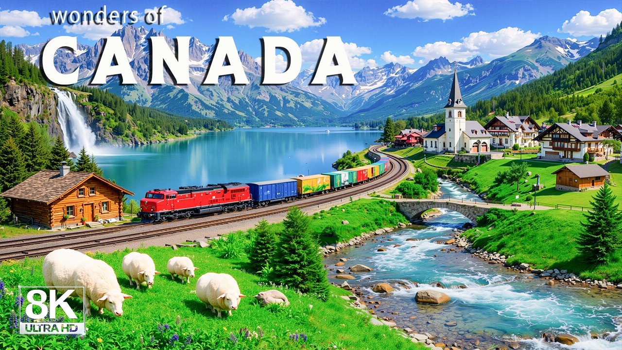 Wonders of Canada | Discover Crystal Lakes, Towering Mountains and Thundering Waterfall | Travel 8K