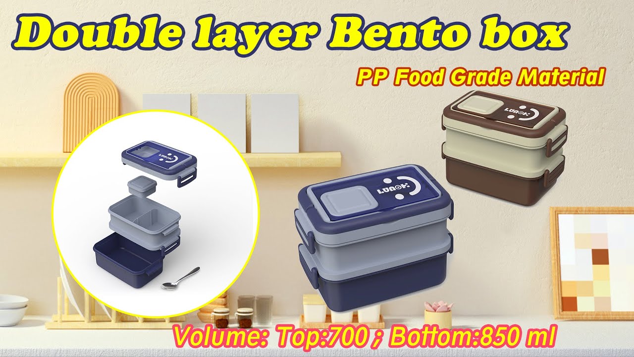 Plastic Double layer bento box#lunchbox #lunchideas #bentobox #bentolunchbox #bento