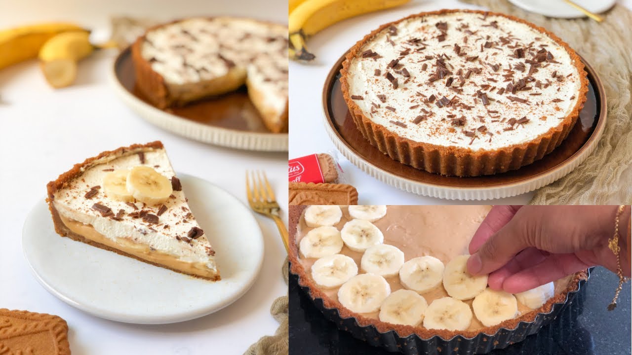 طارط راقية و سهلة بالموز و الكراميل تتحضر فوقت وجييزTarte banane / caramel facile et trop bonne 🍌