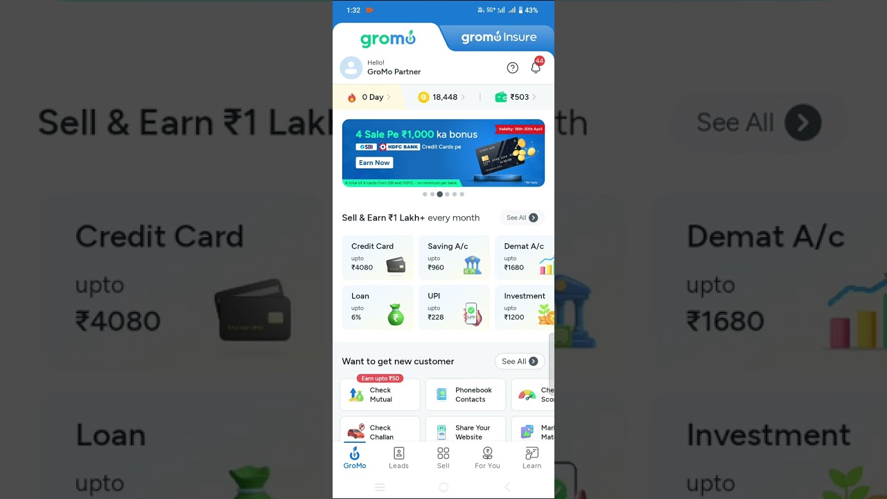 Gromo partner refer earning