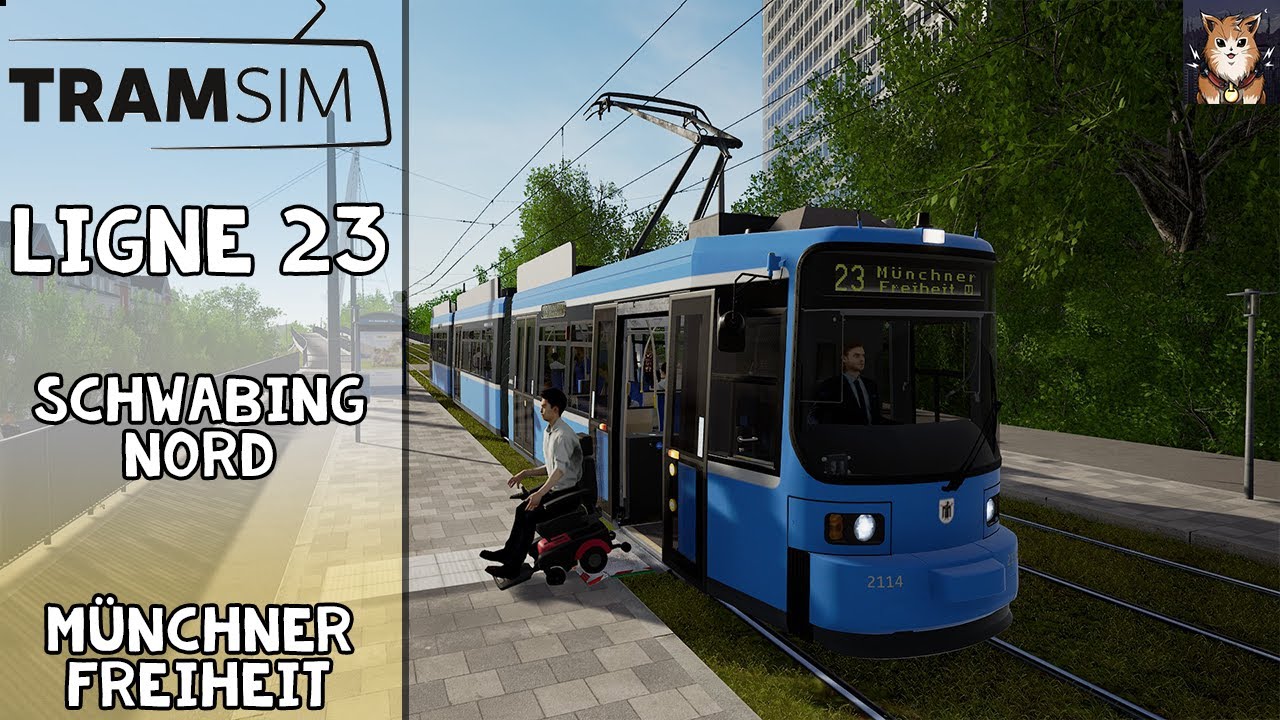 [TRAMSIM MUNICH] | Ligne 23 : Schwabing Nord - Münchner Freiheit | (Tram r2.2b) | FR