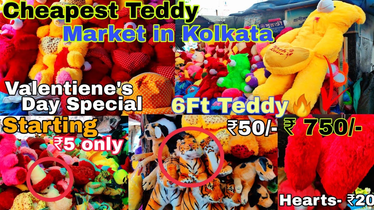Cheapest teddy bear market in kolkata|| valentine week special||foodwud||