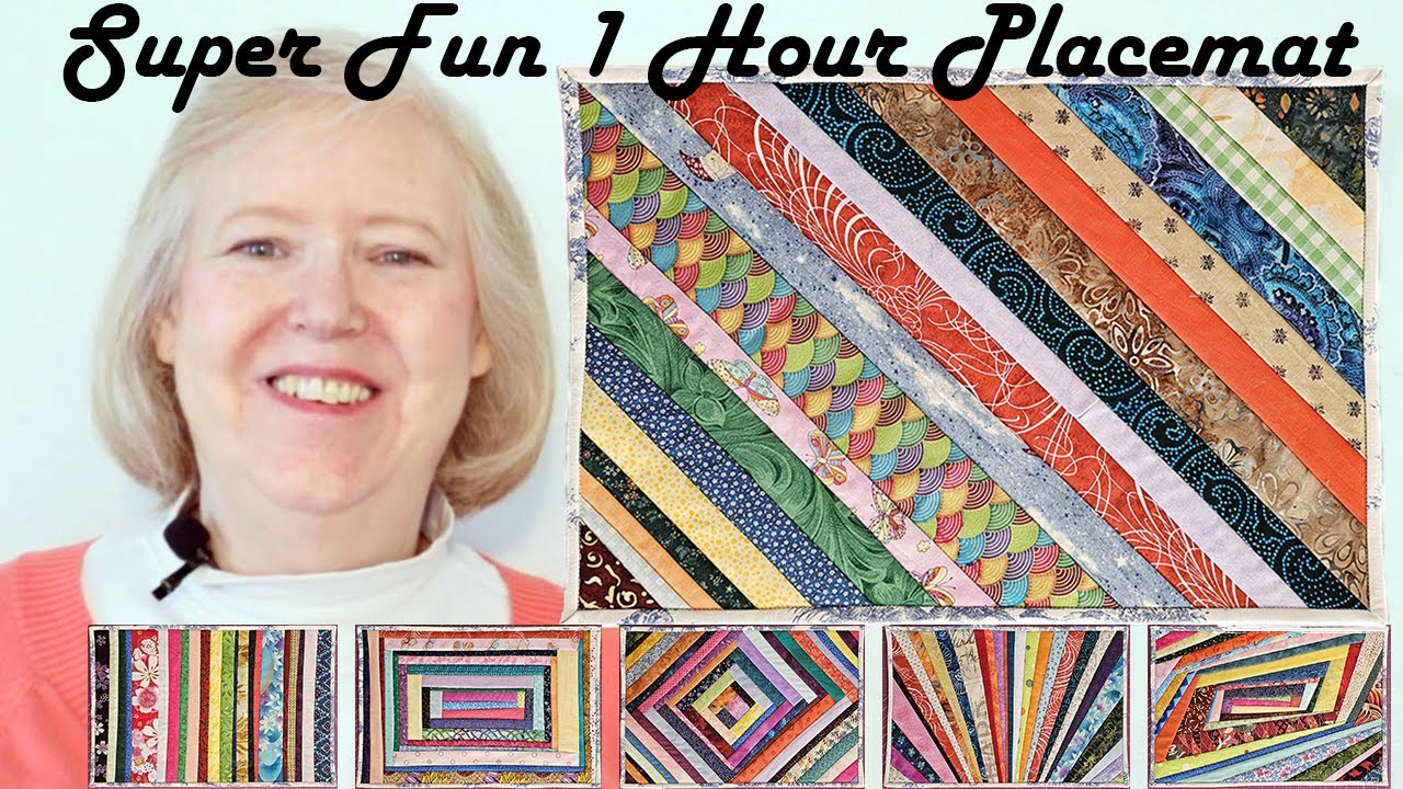1 hour placemat. A quick, quilt as you go, foundation pieced scrappy placemat.