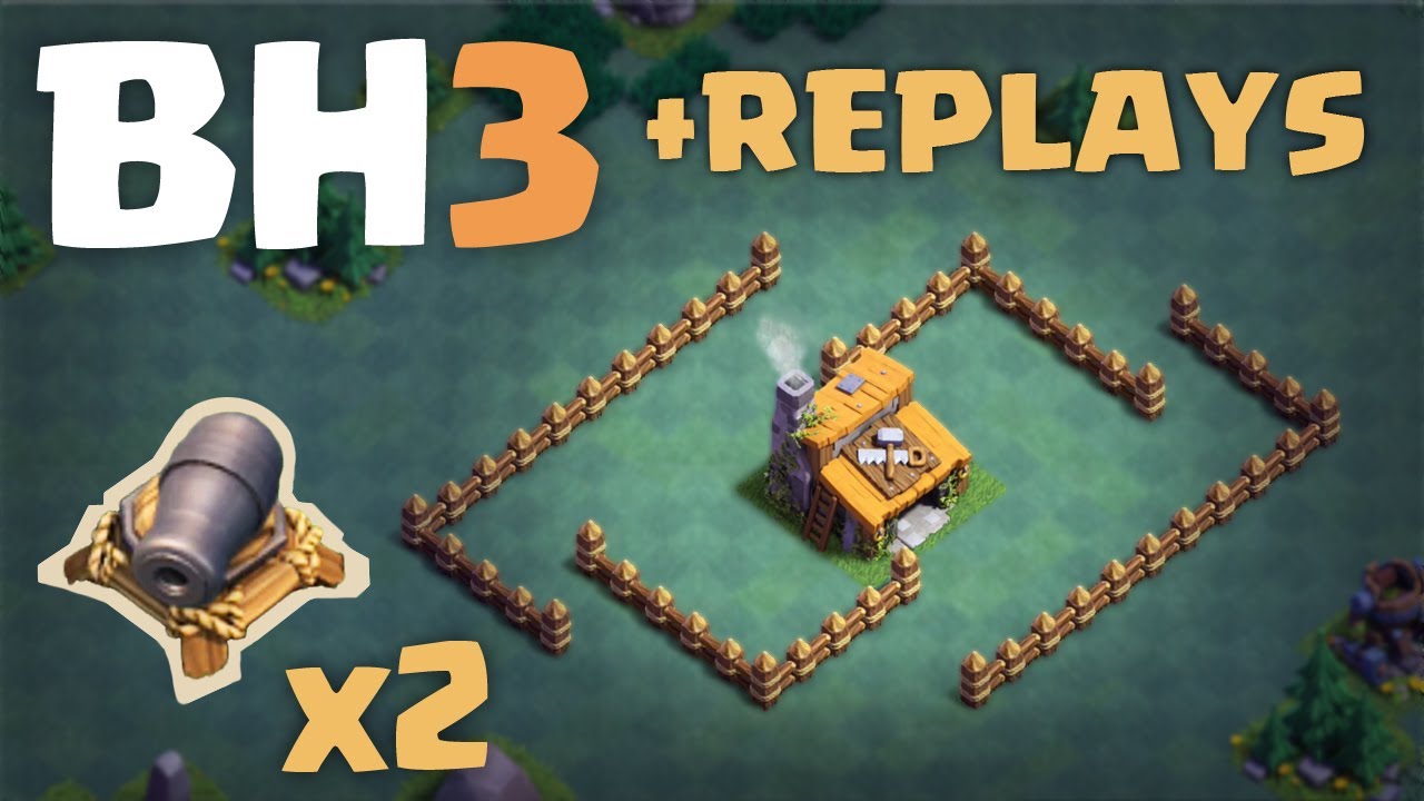 Builder Hall 3 | 2 Canons | BH3 Trophy Base | + Replays | Clash of Clans | 2017 Update
