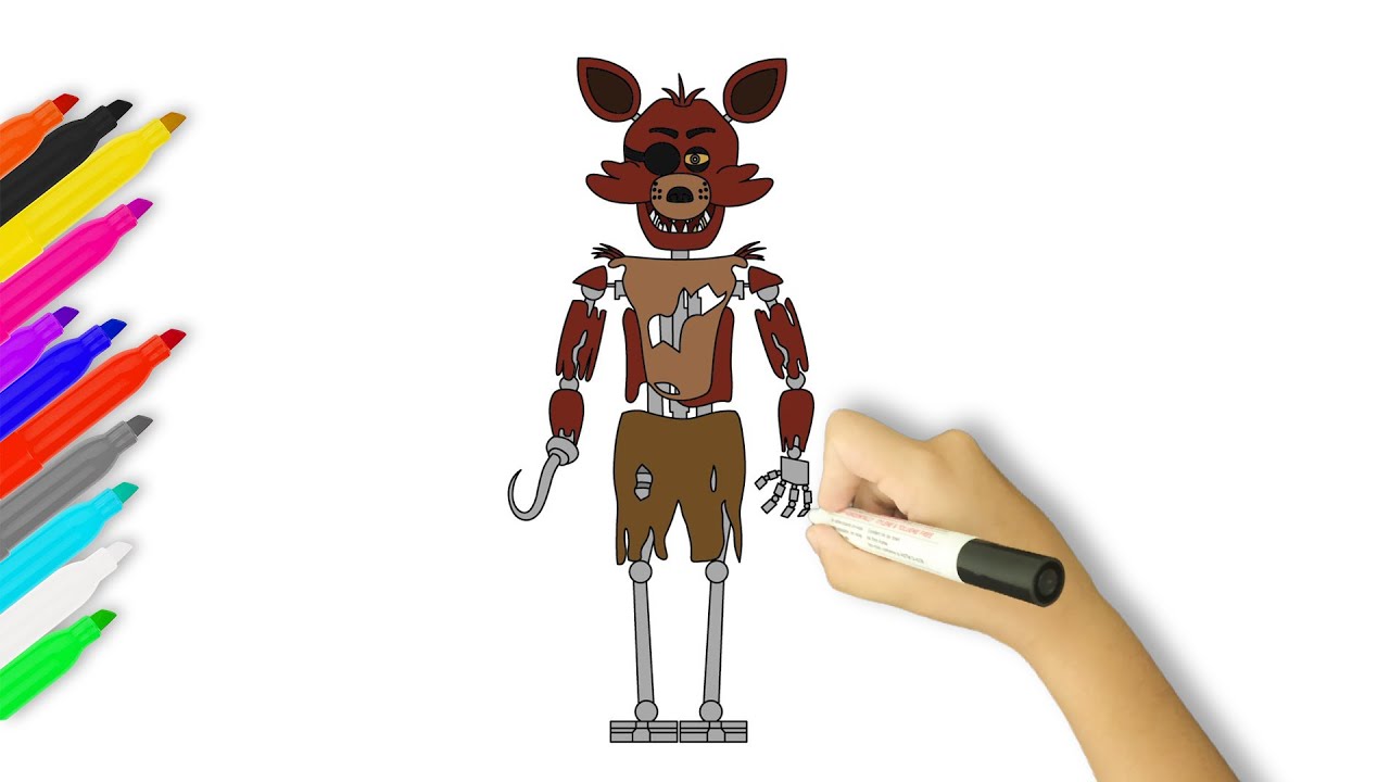 How to Draw Foxy The Pirate Fox | Five Nights at Freddy's Movie