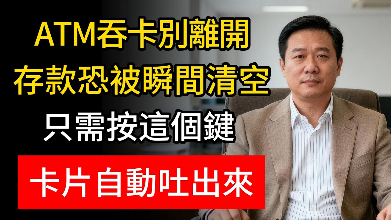 被吞卡先别慌！骗子正盯着你的一举一动，教你原地按“这个键”，卡自动退回，养老钱一分不少！#防詐騙 #ATM詐騙 #銀行安全 #吞卡自救