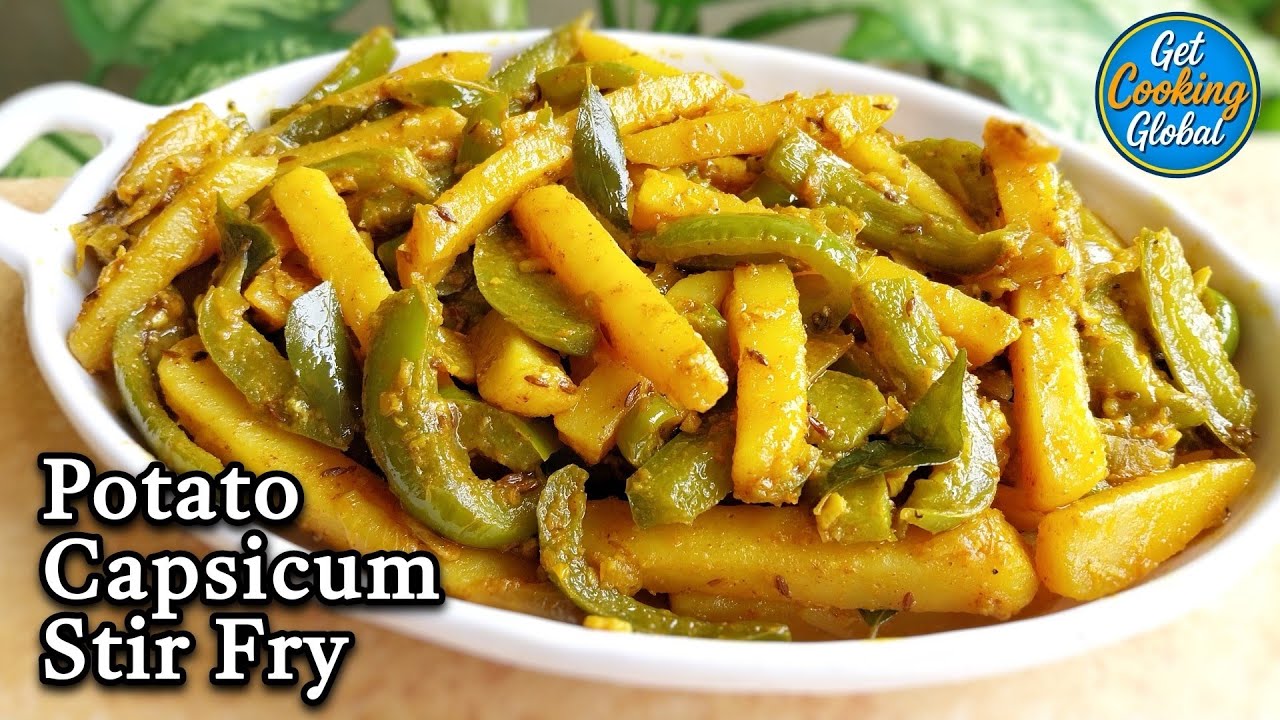 Potato Capsicum Stir Fry | Easy Aloo Shimla Mirch Recipe | Easy Indian Veg Recipe 