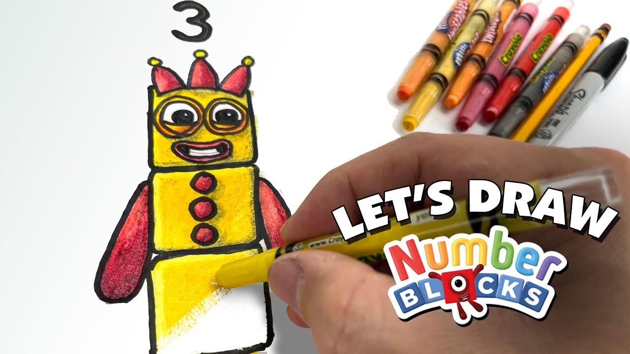 How to Draw Numberblocks Three || Tutorial from Keith's Toy Box