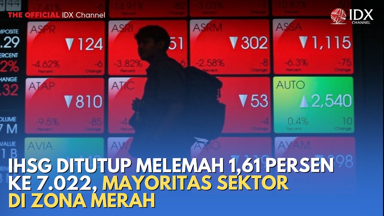 IHSG Ditutup Melemah 1,61 Persen ke 7.022, Mayoritas Sektor di Zona Merah | MILENOMICS
