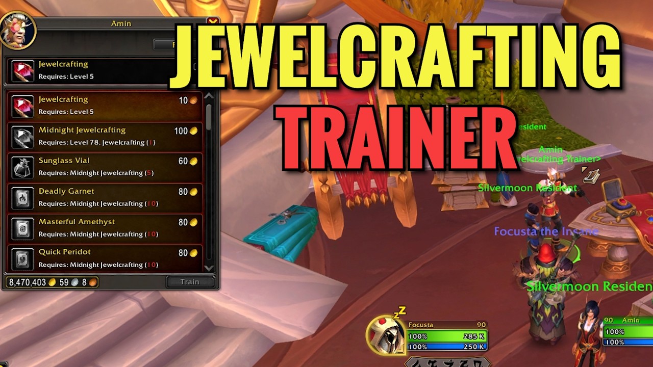 Silvermoon City Jewelcrafting Trainer Location (WoW Midnight)