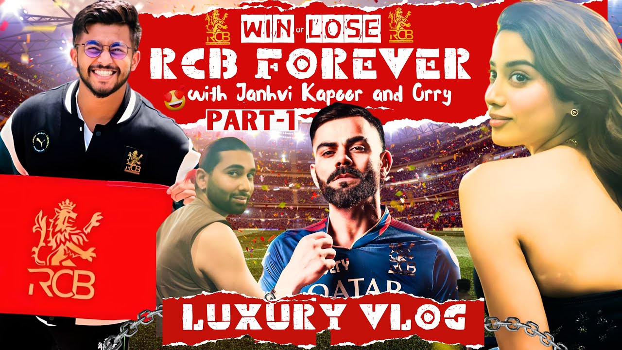 RCB vs RR with Janhvi Kapoor & Orry🥳 P-1 | Win or Lose RCB FOREVER ♥️