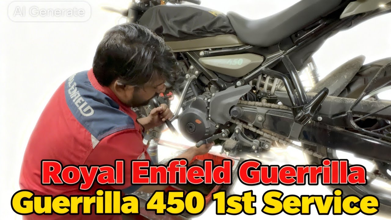 New Royal Enfield Guerrilla 450 First Service || How much the cost came || 