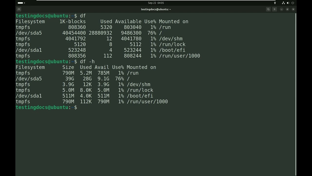 The df Command in Linux