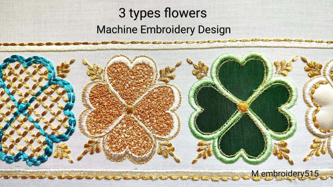 3 type Flowers Embroidery Design Machine Embroidery industrial zigzag machine