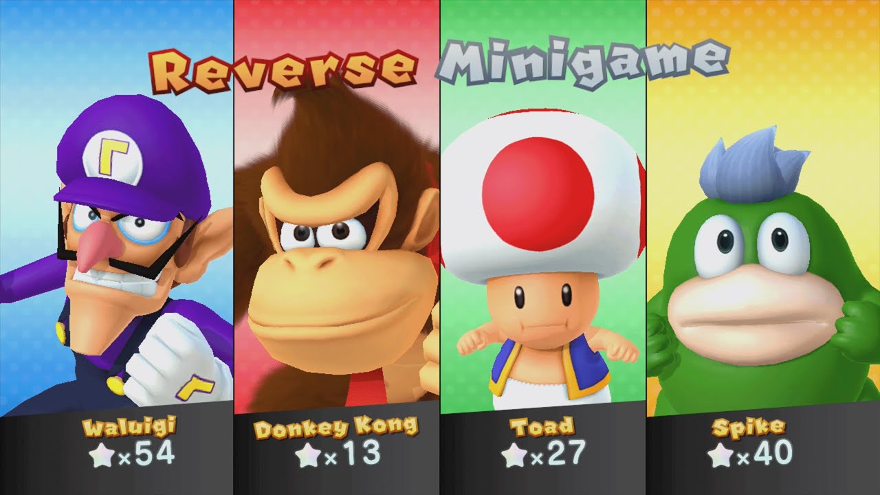 Mario Party 10 - Waluigi vs Donkey Kong vs Toad vs Spike - Mushroom Park