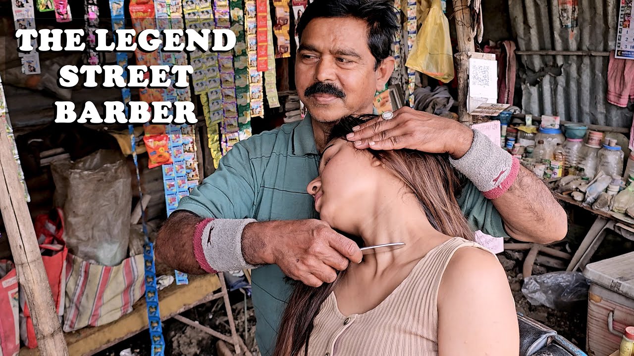 “Mind-Blowing Street Barber Head Massage 😱 ASMR” | Acupressure Barber