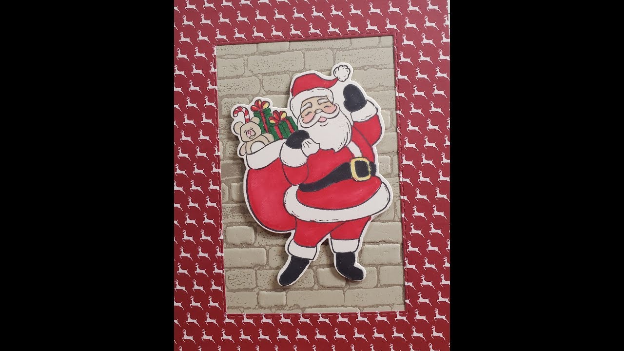 Stampin Up Santa Wrapped in Plaid Brick and Mortar Christmas Card