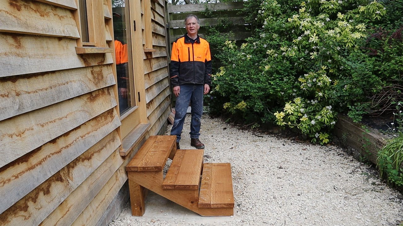 Making oak steps for barn backdoor