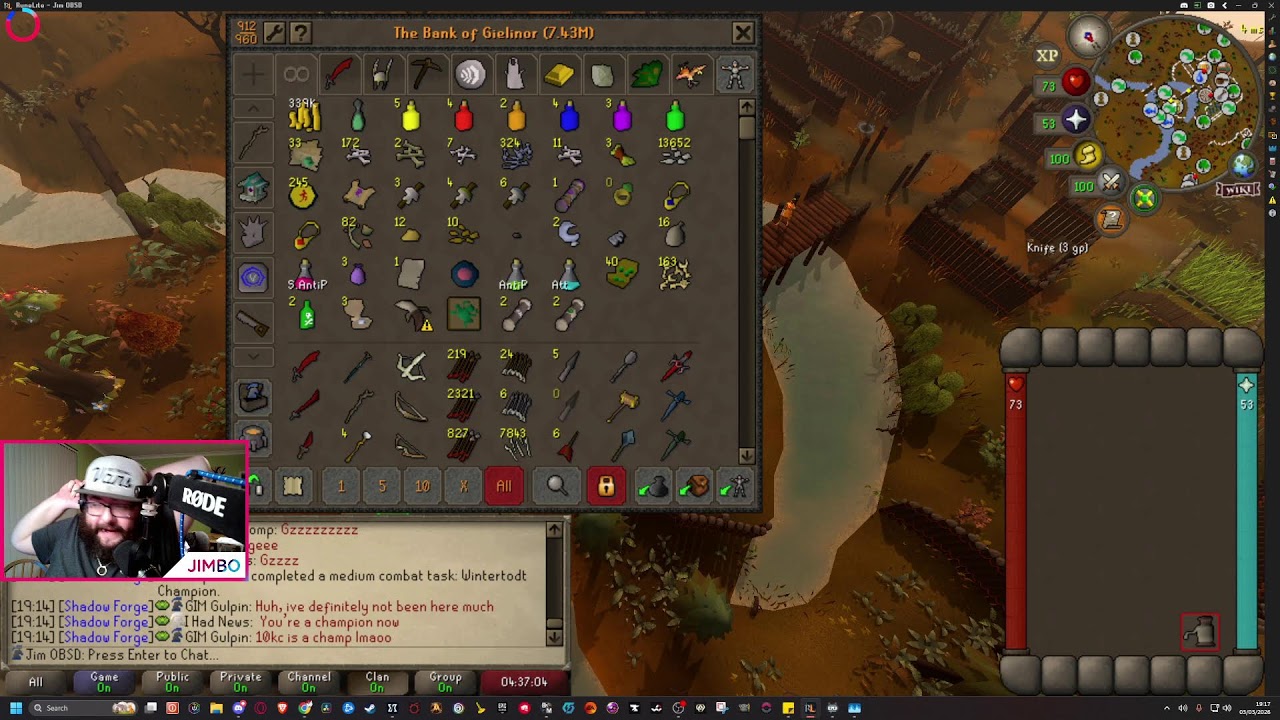 Maybe green logging Cow Boss - Maybe alching bows | GIM Progress