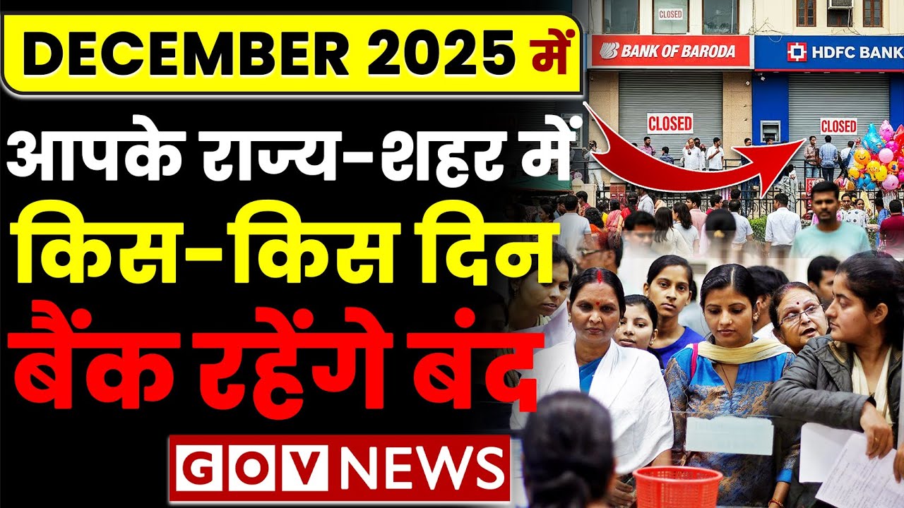December 2025 Bank Holidays in India  State‑Wise RBI Holiday List, Christmas bank holiday govnews