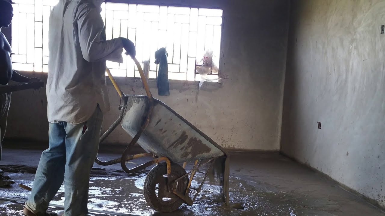 BUILDING IN GHANA || THE FLOOR SCREEDING || PART 14