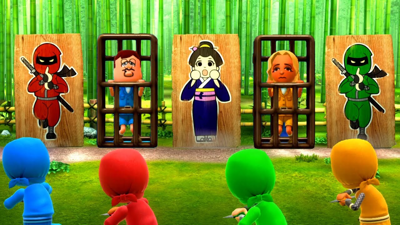 Wii Party U Minigames -  Peter Griffin Vs Daisuke Vs John Vs Sara (Master Difficulty)