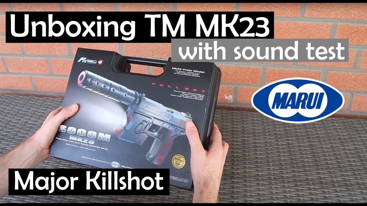 The quietest airsoft sidearm - TM MK23 Unboxing and sound comparison