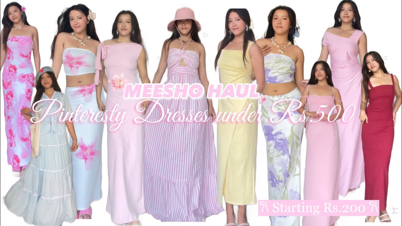 Huge Meesho Pinteresty 🤍dresses haul all under Rs.500 🎀 starting Rs.200✨🤯