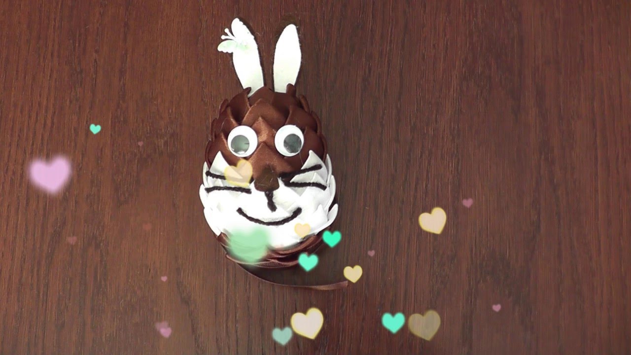 Jak zrobić zajączka ze wstażki (karczoch) - Ribbon Easter Bunny (turtorial)