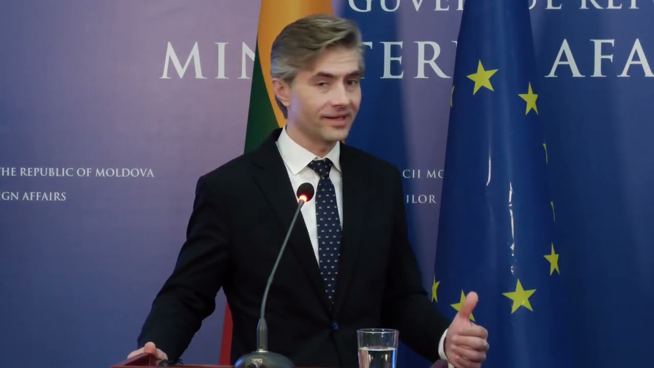 Conferința miniștrilor de externe ai Moldovei și Lituaniei, Mihai Popșoi și Kęstutis Budrys